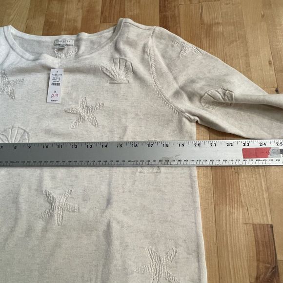 Talbots Sweater Lightweight 3/4 Sleeve Sea Shells Women’s Medium NWT - Picture 11 of 14